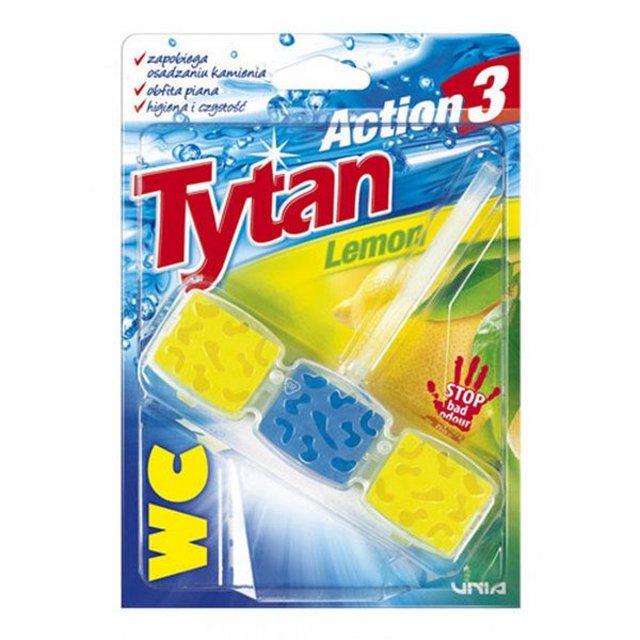 Блок для унітазу TYTAN, ароматизатор Лимон, 1х45г